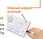External output terminal: This allows you to connect external equipment such as an amp and a speaker with amp. 